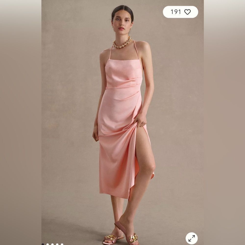Significant Other by Anthropologie Melody Square-Neck Open Back Slip Dress